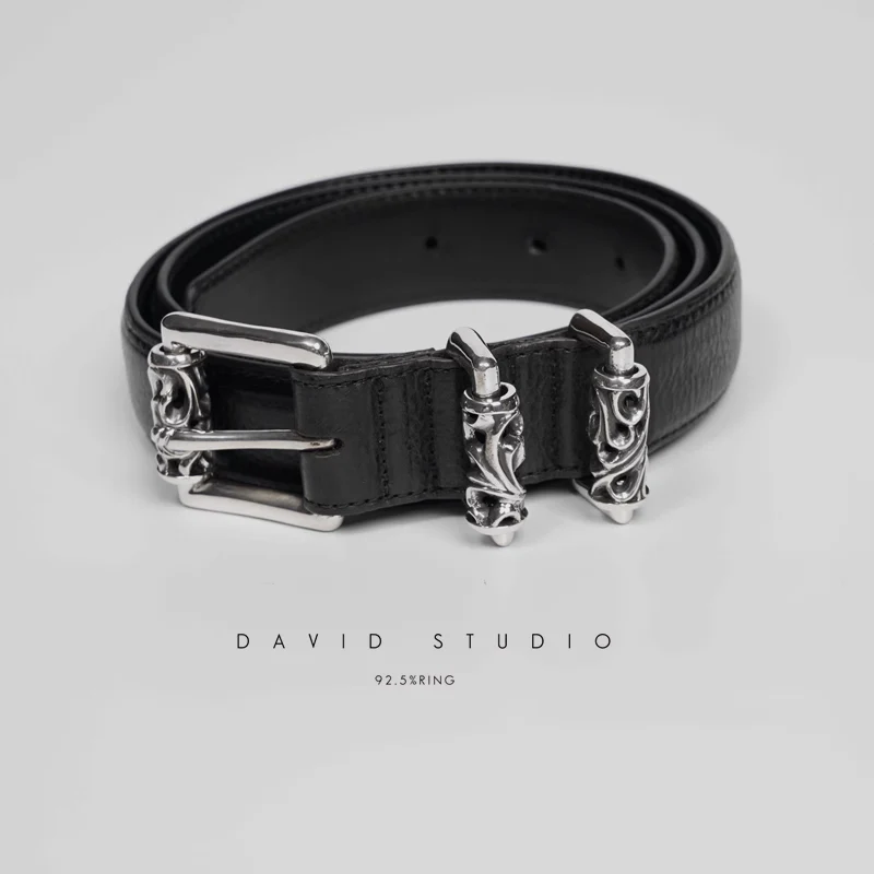 BLT 3PC ROLLER BUCKLE COWHIDE LEATHER BELT