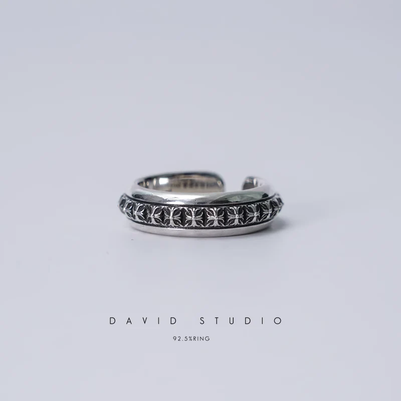 CHROME HEARTS CH PLUS PYRAMID OPEN BAND RING