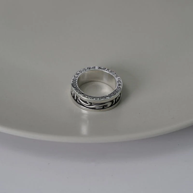 CHROME HEARTS SCROLL SPINNER RING