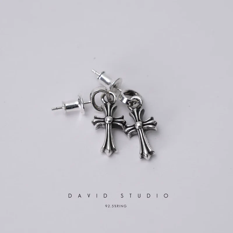 CHROME HEARTS CROSS BABYFAT DROP EARRINGS