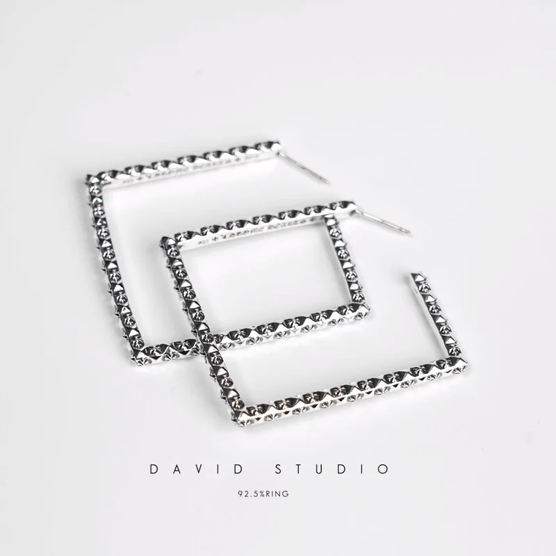 CHROME HEARTS CH PLUS SQUARE HOOP EARRINGS