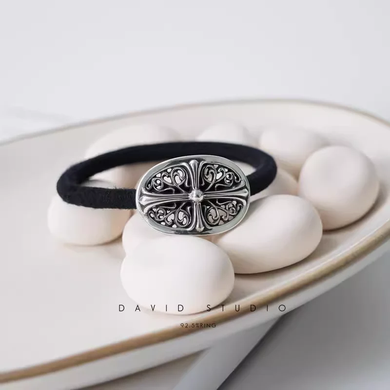 CHROME HEARTS TINY FLORAL HAIR TIE