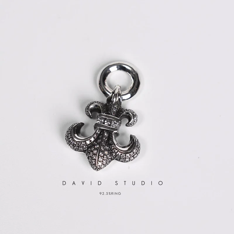 CHROME HEARTS BS FLEUR CHARM WITH DIAMOND