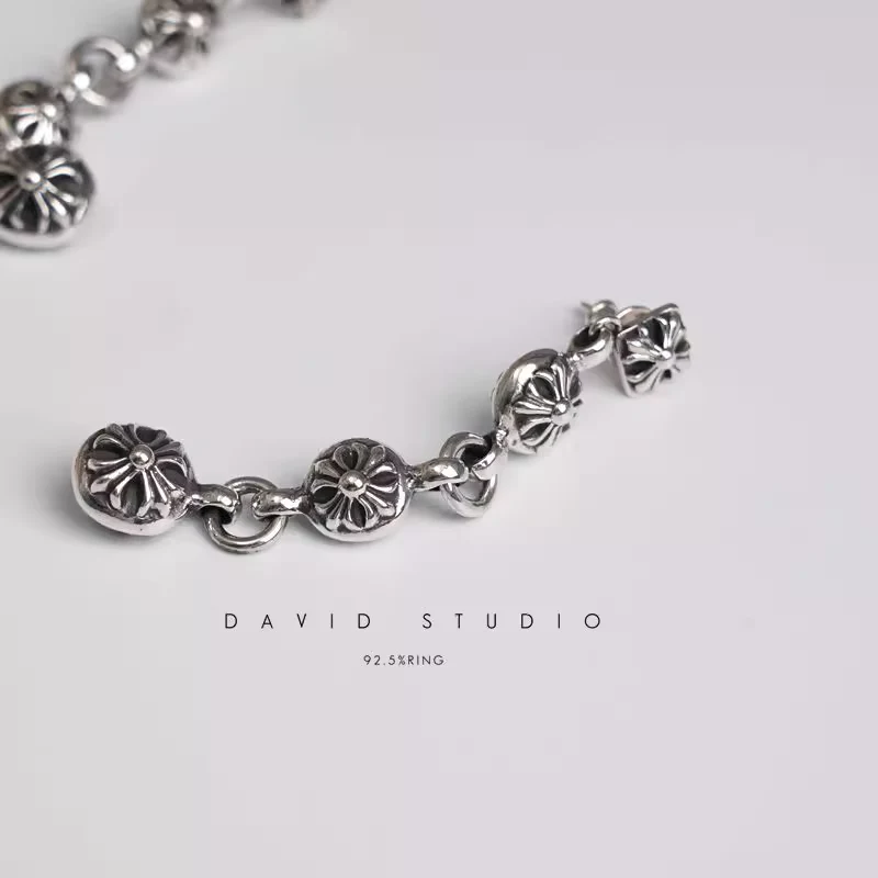 CHROME HEARTS CROSSBALL THREE DROP EARRING