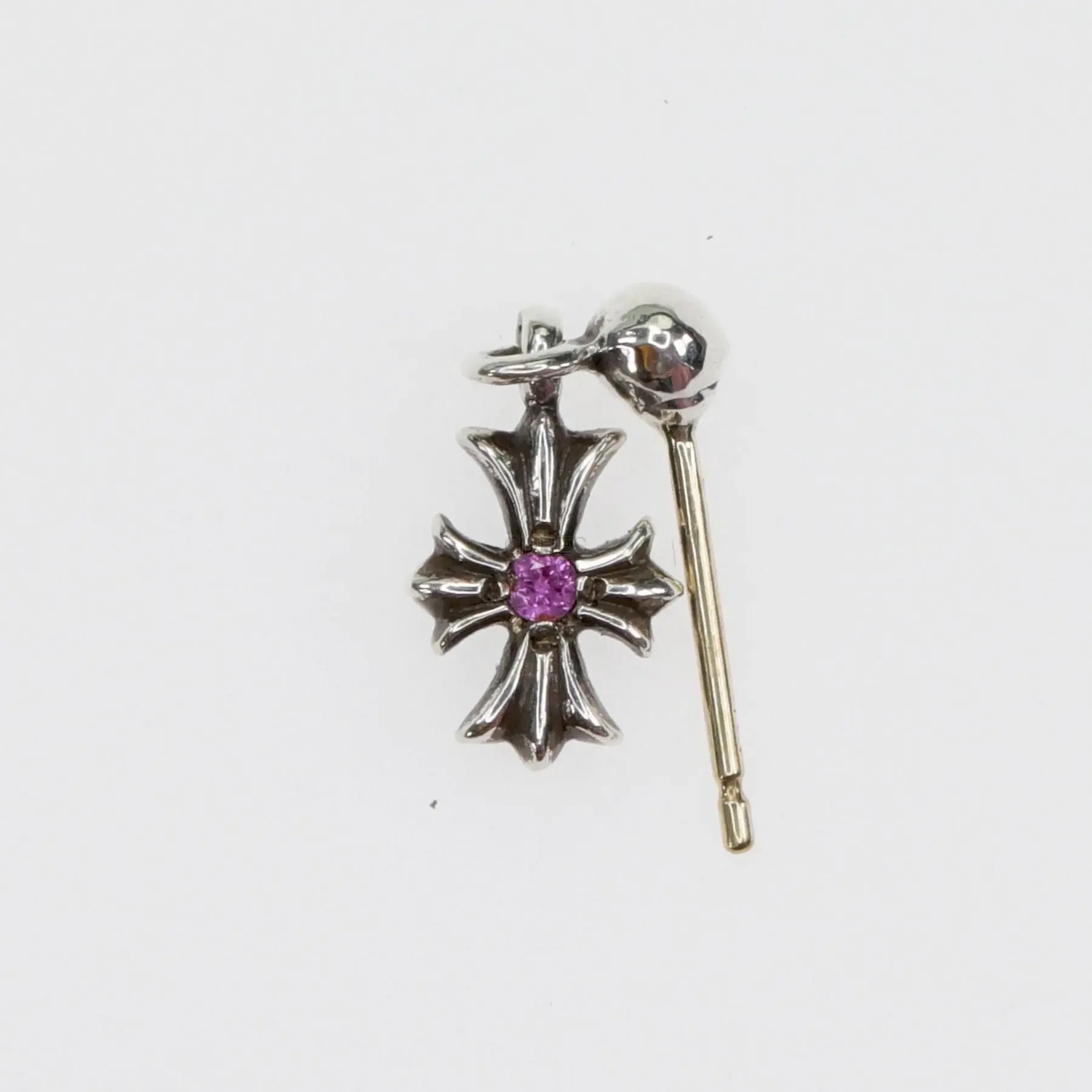 CHROME HEARTS TINY E CH PLUS DROP EARRINGS WITH DIAMONDS