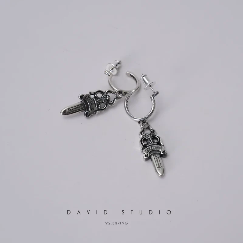 CHROME HEARTS DAGGER HOOP EARRINGS