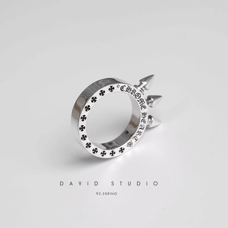 CHROME HEARTS TRIPLE SPIKE RING