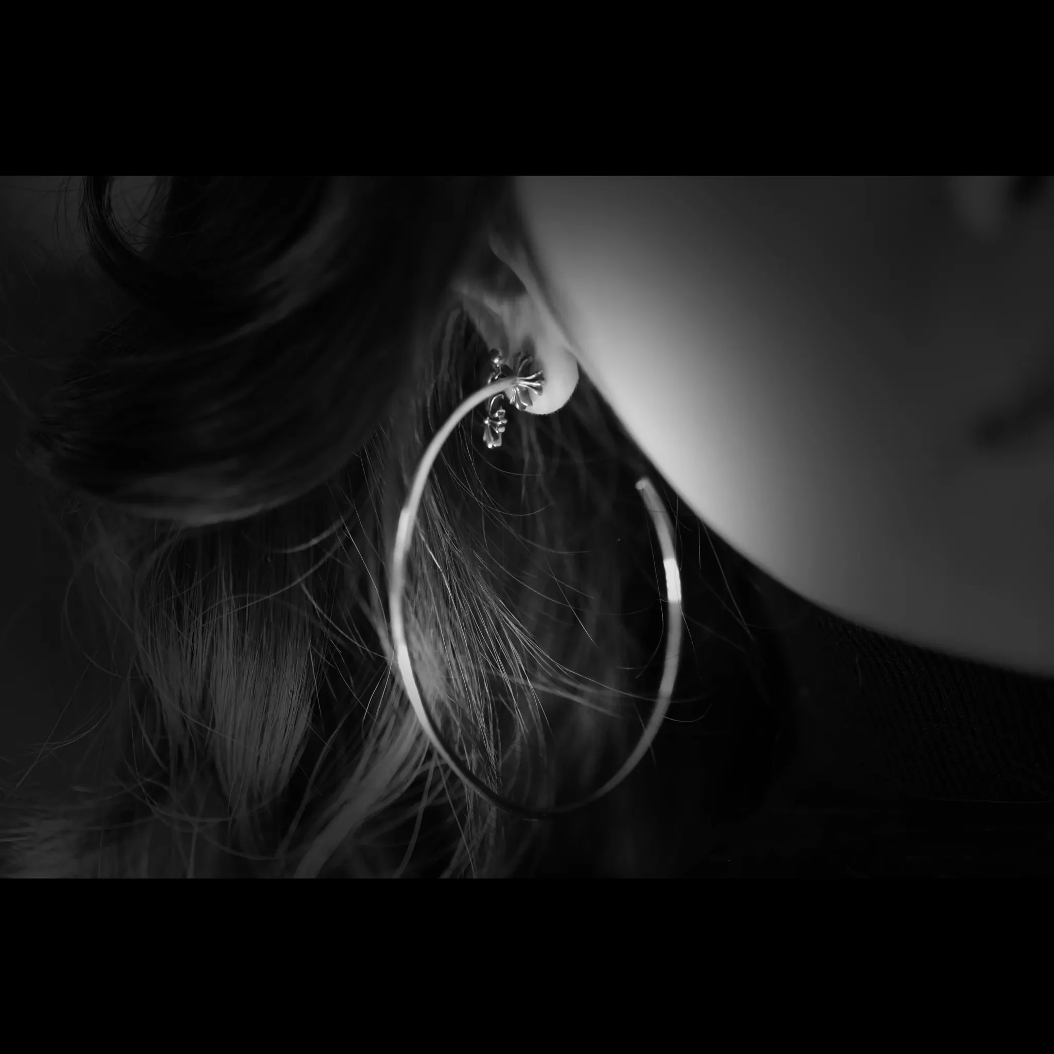 CHROME HEARTS TINY E CH PLUS DROP EARRINGS