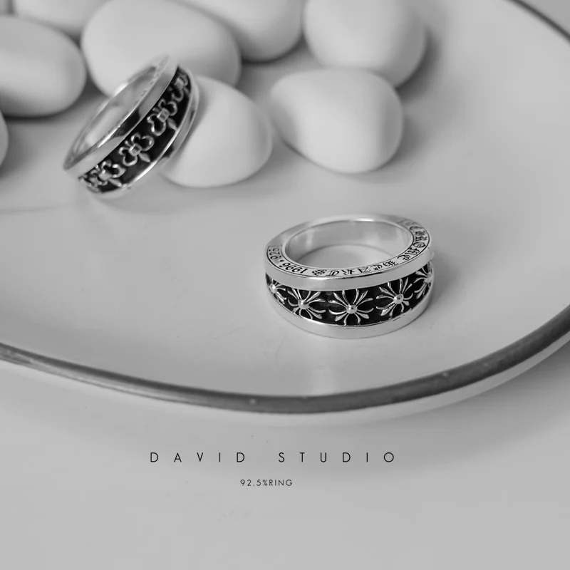 CHROME HEARTS V-CH PLUS/BS FLEUR RING