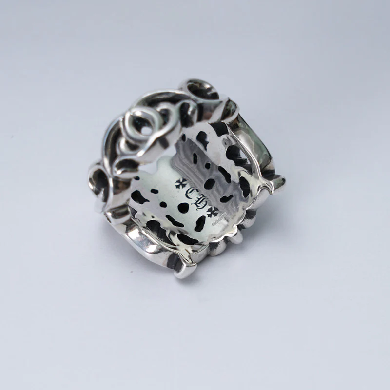CHROME HEARTS BUTTERFLY FLORAL CROSS RING