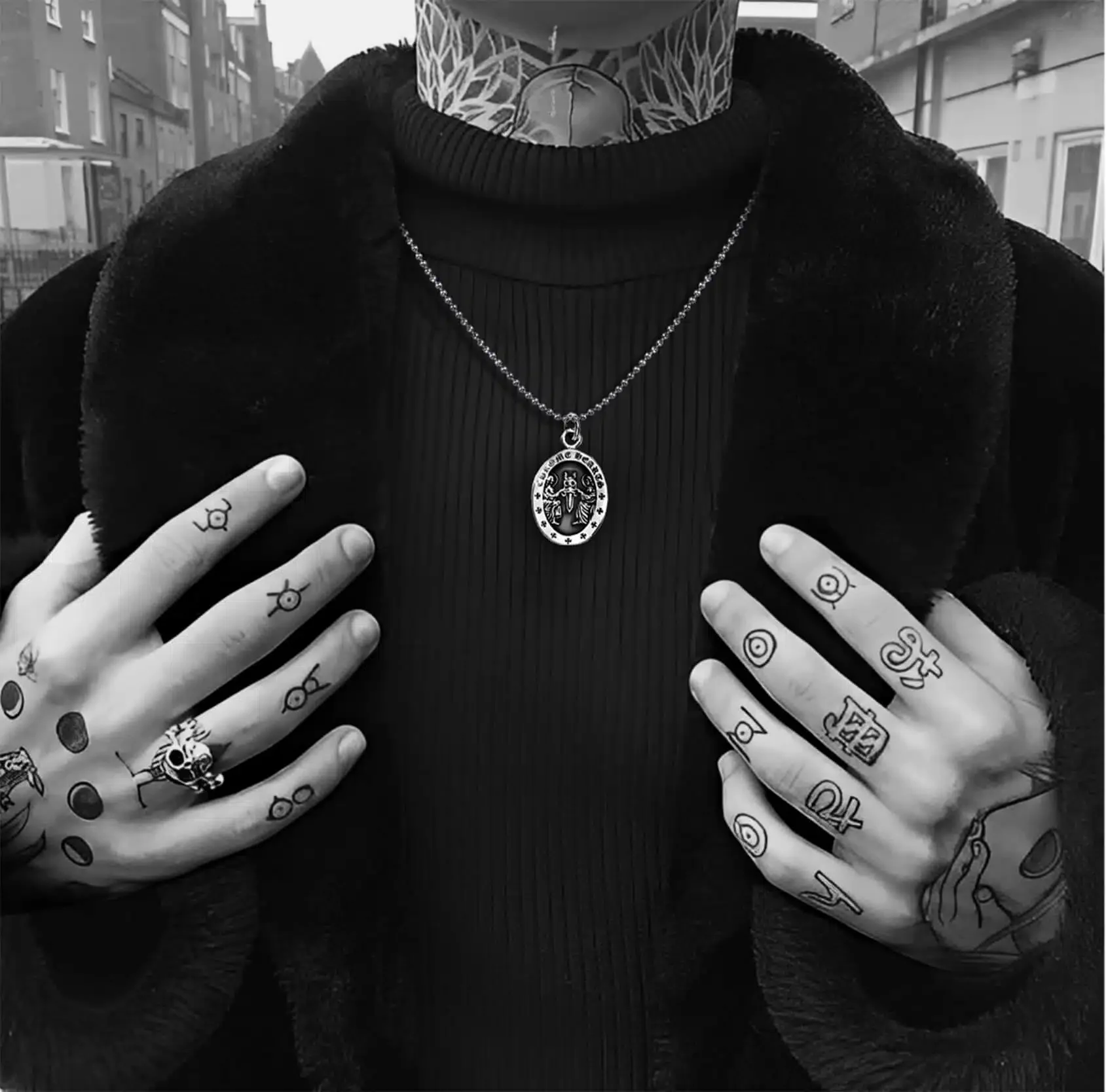 OVAL ANGEL MEDALLION CHARM – BALL CHAIN