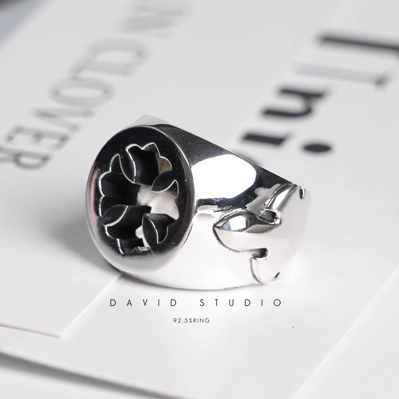 CHROME HEARTS CH PLUS DOUBLE FLEUR TAIL RING