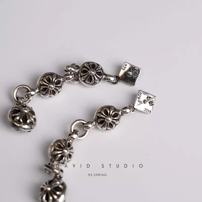 CHROME HEARTS CROSSBALL THREE DROP EARRING