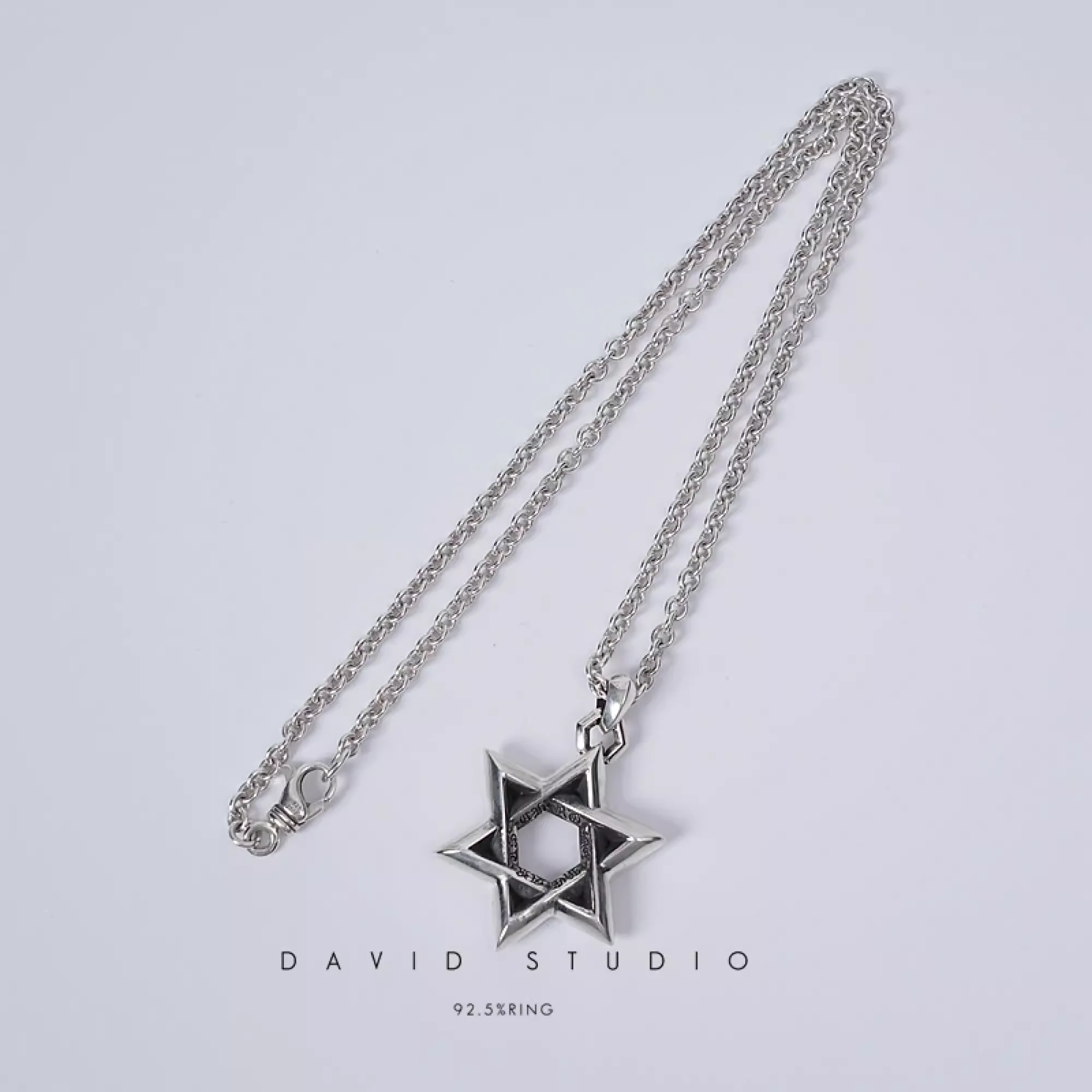 LARGE STAR OF DAVID PENDANT – ROLL CHAIN