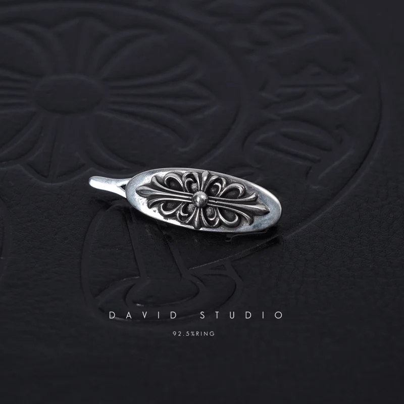 CHROME HEARTS FLORAL CROSS HAIR CLIP