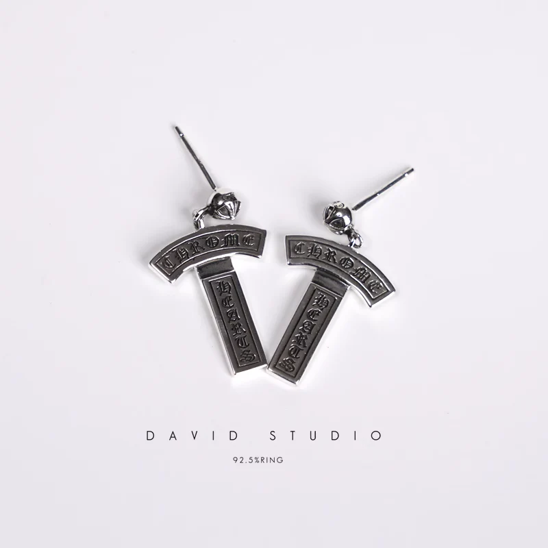 CHROME HEARTS CH LOGO DROP EARRINGS