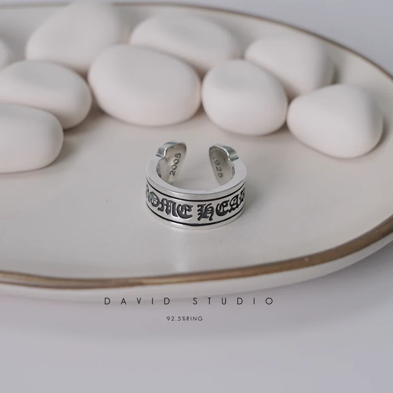 CHROME HEARTS SCROLL LABEL RING