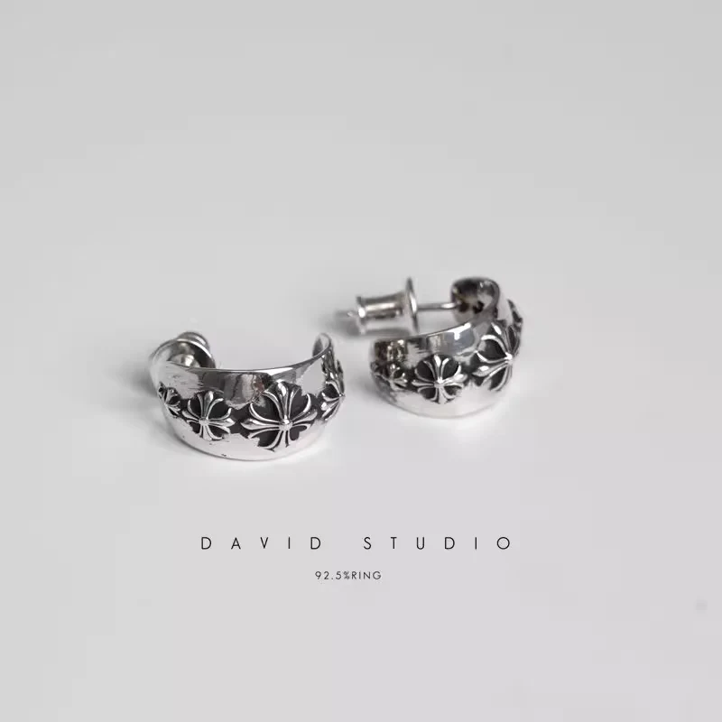 CHROME HEARTS CH PLUS WIDE HOOP EARRING SMALL