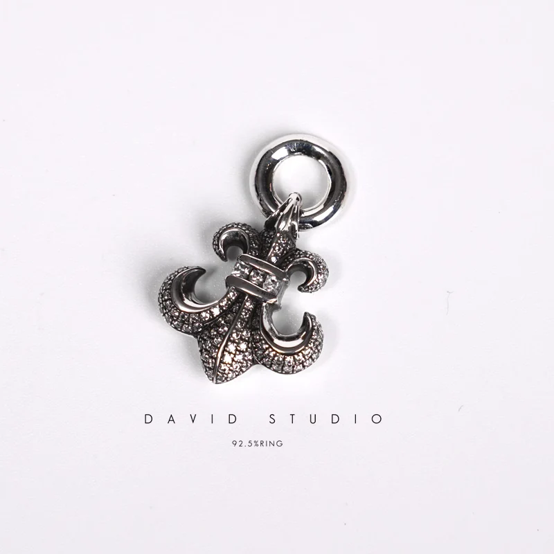 CHROME HEARTS BS FLEUR CHARM WITH DIAMOND