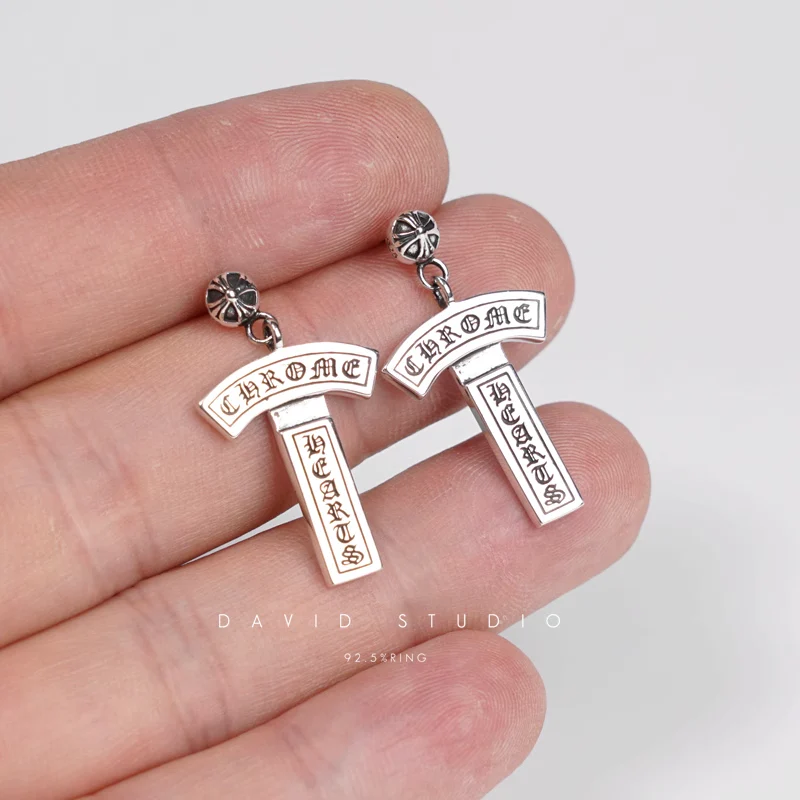 CHROME HEARTS CH LOGO DROP EARRINGS