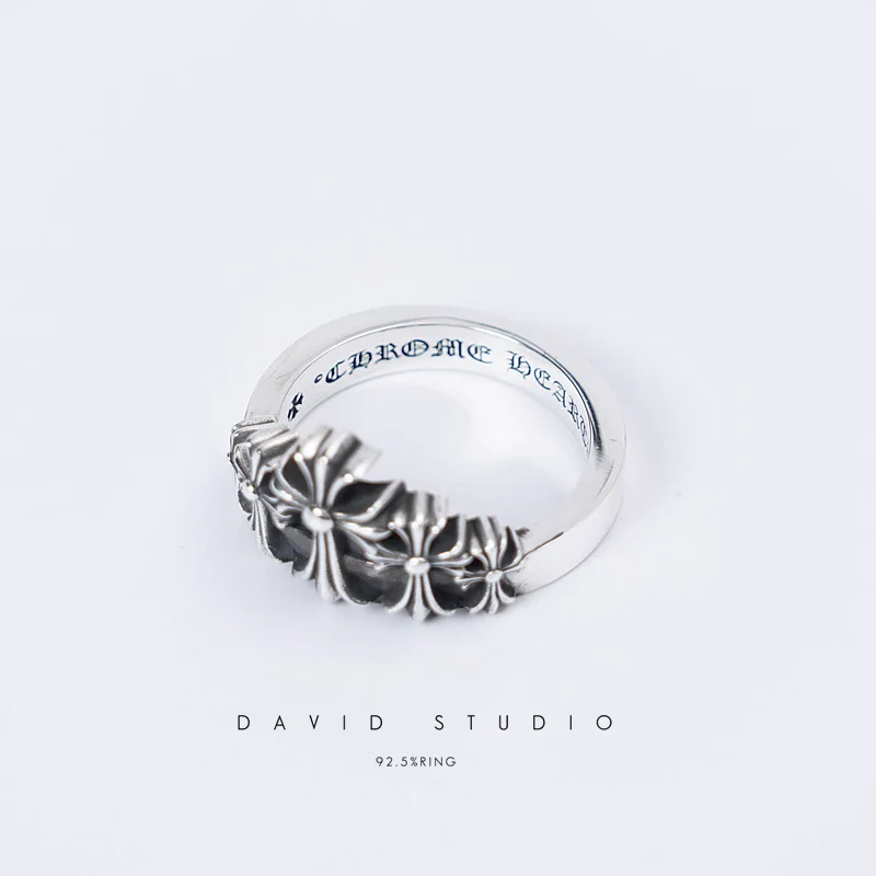 CHROME HEARTS CROSS CROWN RING