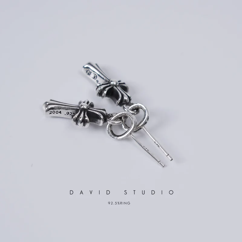 CHROME HEARTS CROSS BABYFAT DROP EARRINGS
