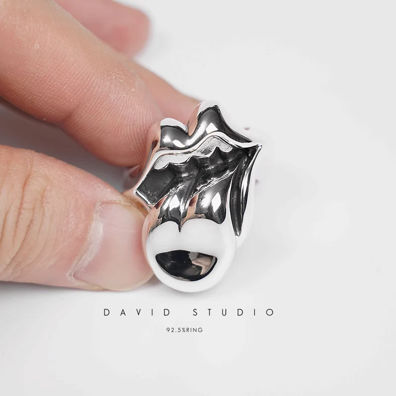 CHROME HEARTS LARGE ROLLING STONES TONGUE RING
