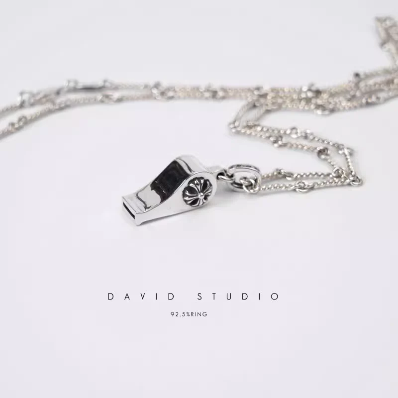CHROME HEARTS MINI CH PLUS WHISTLE PENDANT – TWIST CHAIN