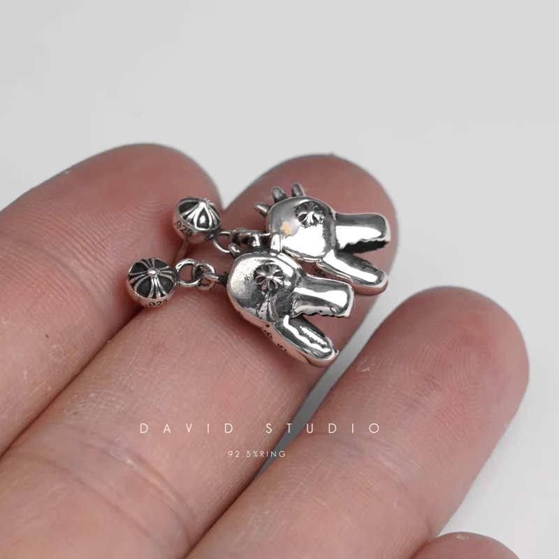 CHROME HEARTS GODZILLA DINOSAUR DROP EARRINGS