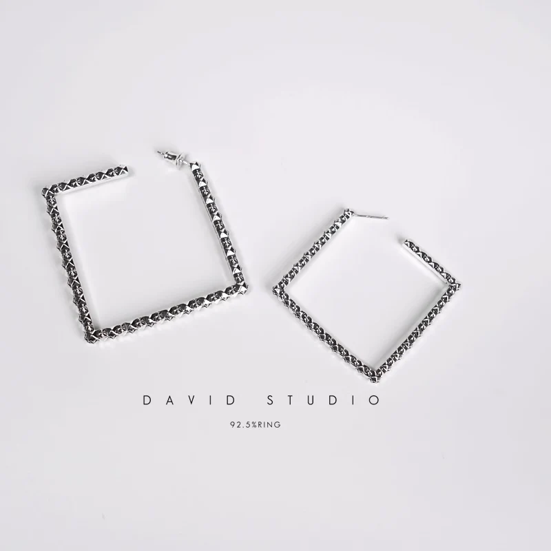 CHROME HEARTS CH PLUS SQUARE HOOP EARRINGS