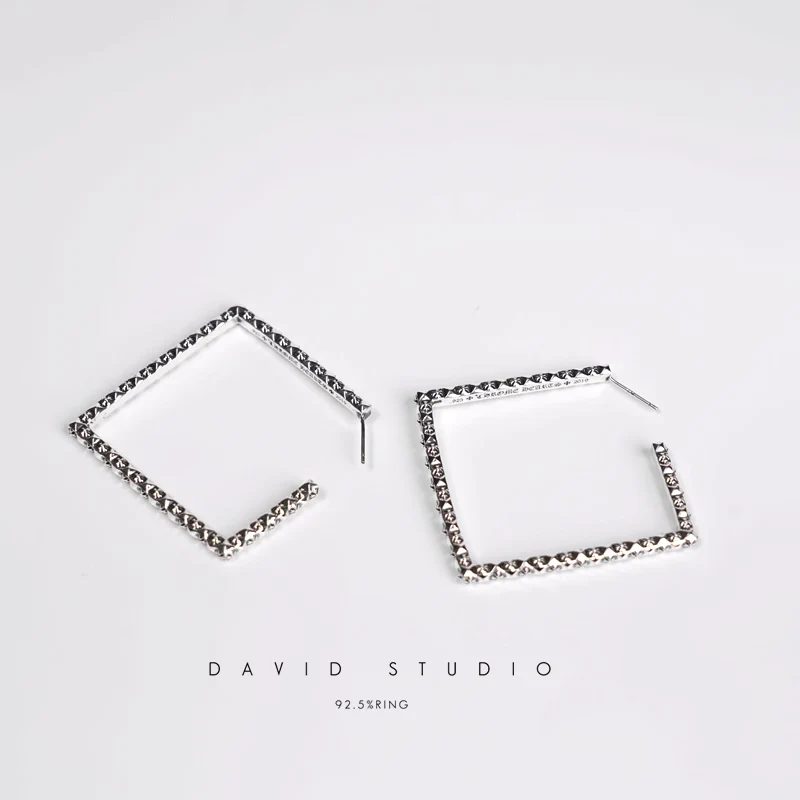 CHROME HEARTS CH PLUS SQUARE HOOP EARRINGS