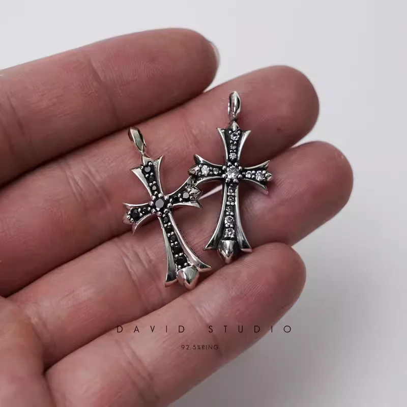 CHROME HEARTS SMALL CROSS CHARM WITH DIAMONDS