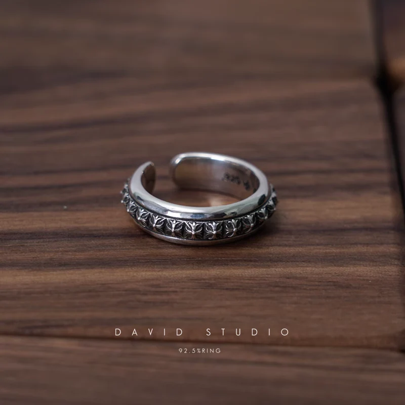 CHROME HEARTS CH PLUS PYRAMID OPEN BAND RING