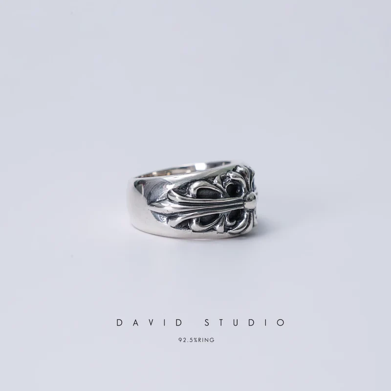CHROME HEARTS FLORAL CROSS RING
