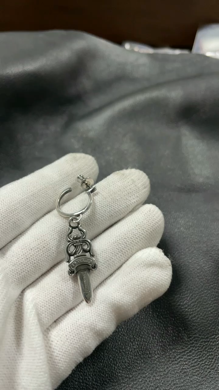 CHROME HEARTS DAGGER HOOP EARRINGS