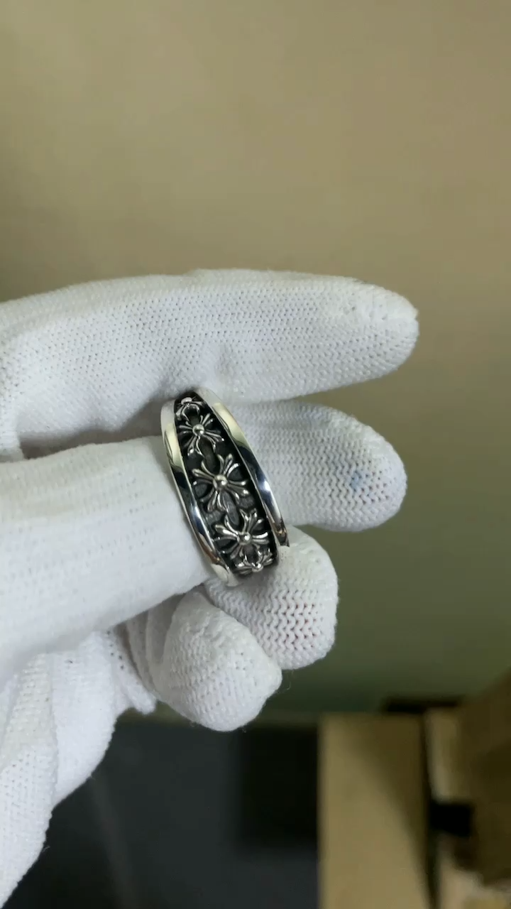 CHROME HEARTS V-CH PLUS/BS FLEUR RING