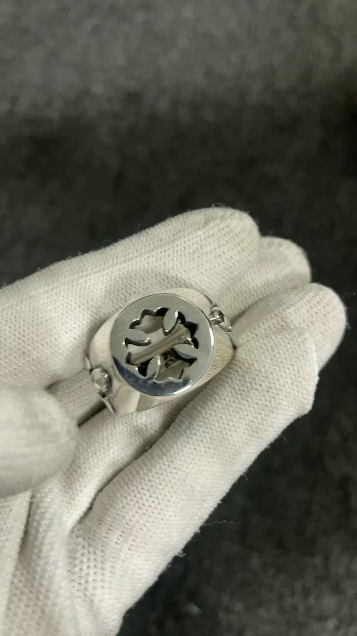CHROME HEARTS CH PLUS DOUBLE FLEUR TAIL RING