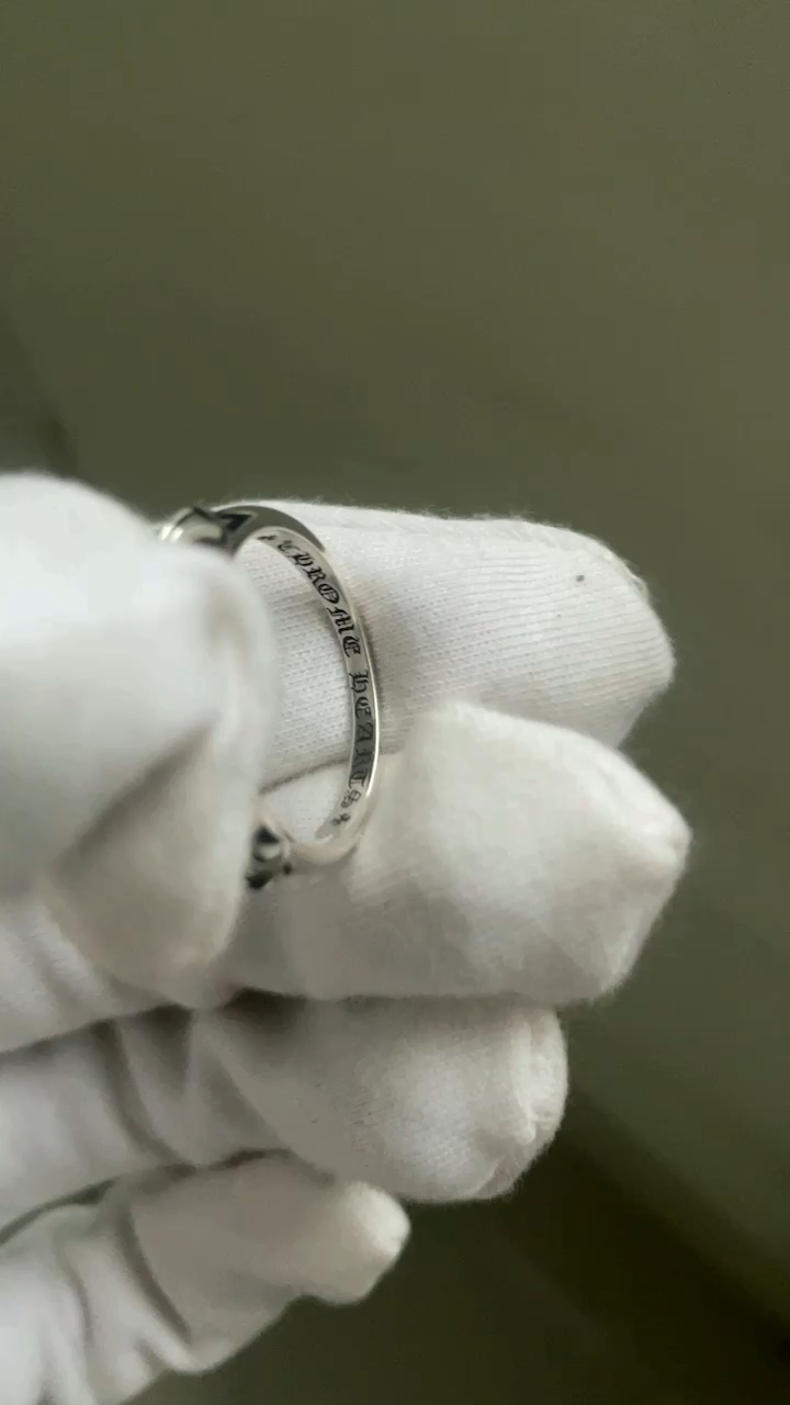 CHROME HEARTS BABY CLASSIC FLORAL CROSS/DAGGER/FLEUR TAIL RING