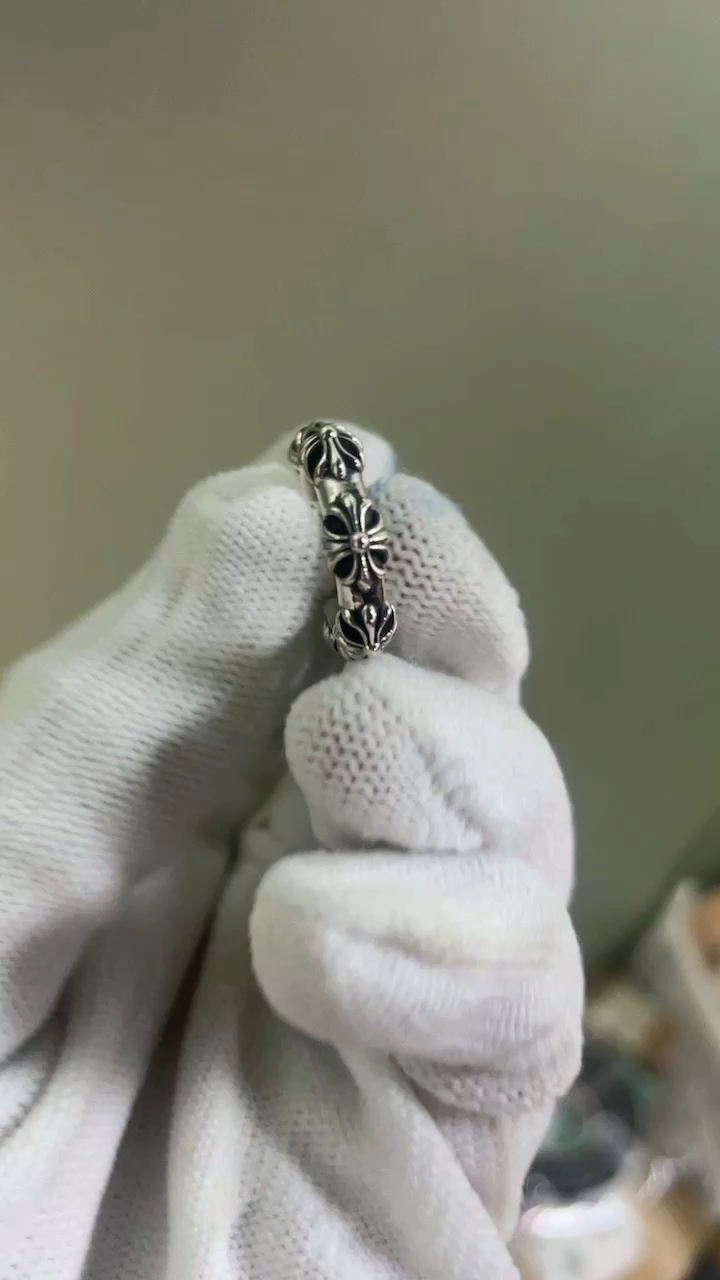 CHROME HEARTS CROSS HOOP EARRING