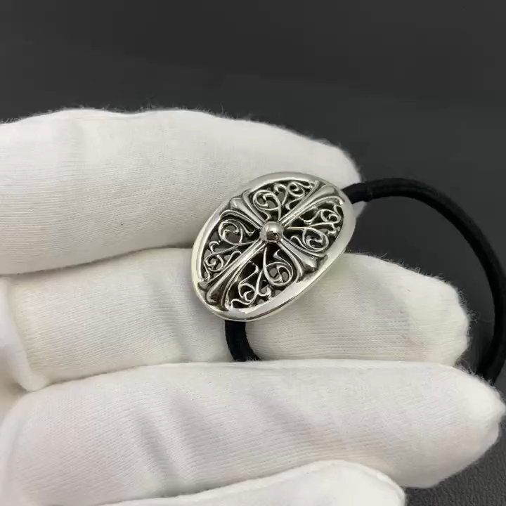CHROME HEARTS TINY FLORAL HAIR TIE