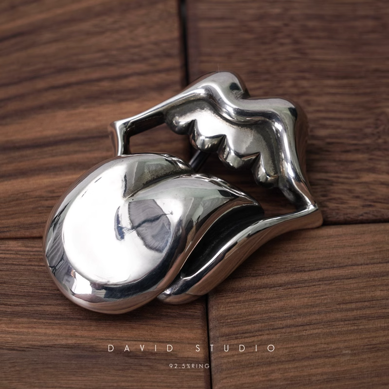 ROLLING STONES BUCKLE COWHIDE LEATHER BELT