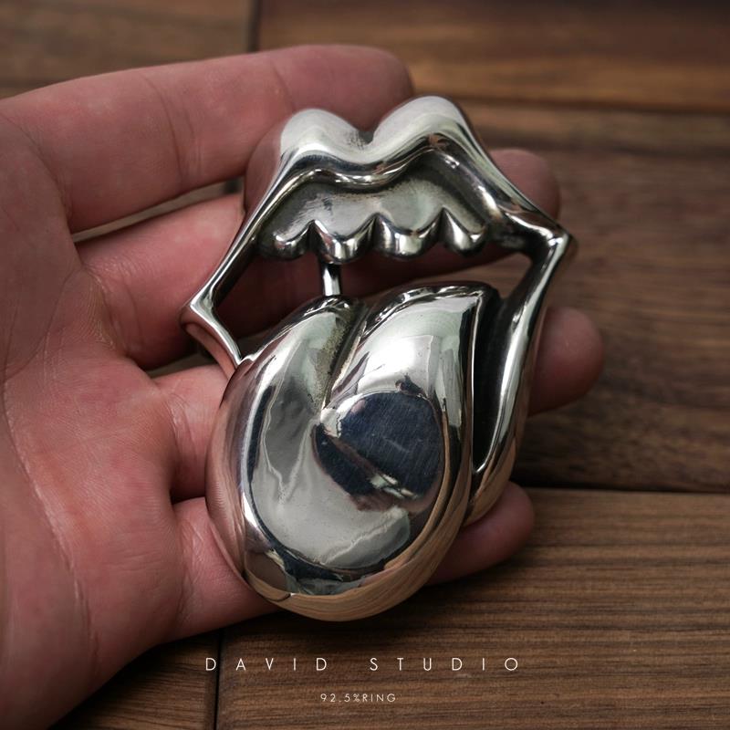 ROLLING STONES BUCKLE COWHIDE LEATHER BELT