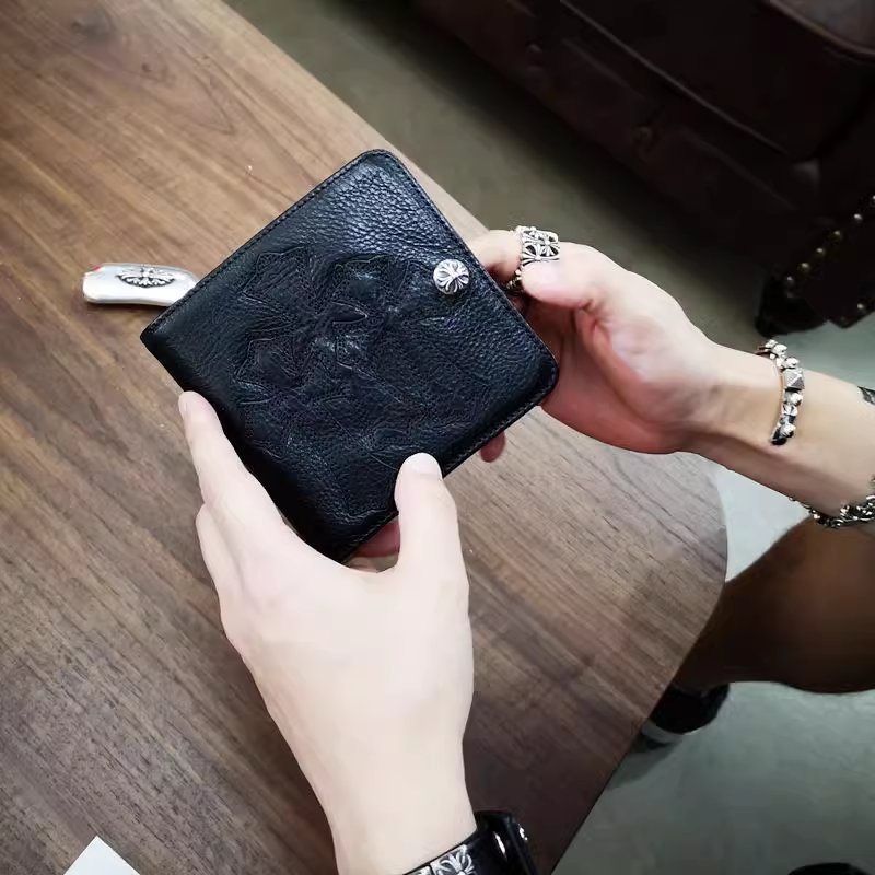 CHROME HEARTS SNAP CROSS BUTTON 3 CEMETERY CROSS WALLET
