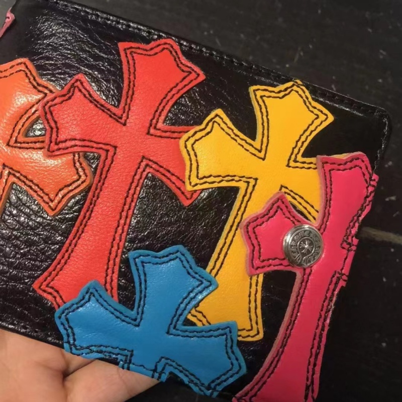 CHROME HEARTS SNAP HORSESHOE BUTTON MULTICOLOR CEMETERY CROSS WALLET