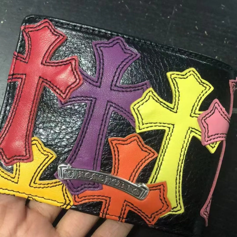 CHROME HEARTS SNAP HORSESHOE BUTTON MULTICOLOR CEMETERY CROSS WALLET