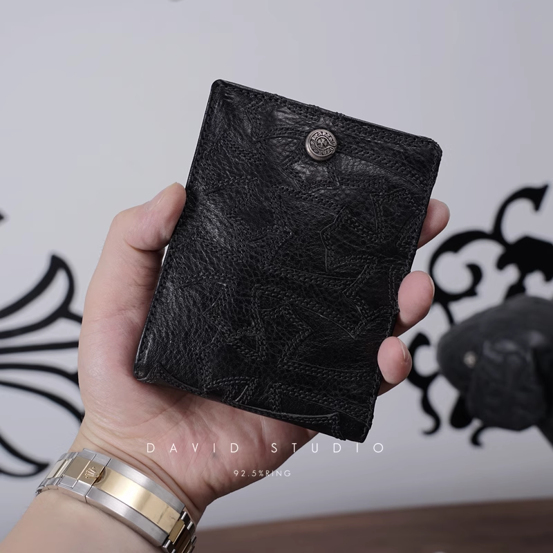 CHROME HEARTS SNAP HORSESHOE BUTTON CEMETERY CROSS WALLET