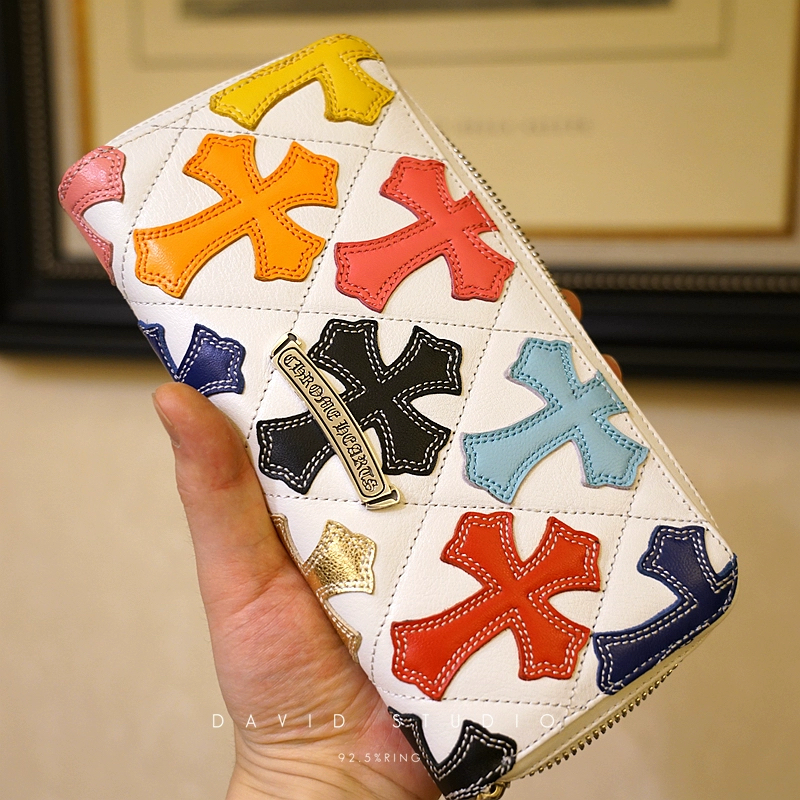 CHROME HEARTS ZIP MULTI CEMETERY CROSS WALLET