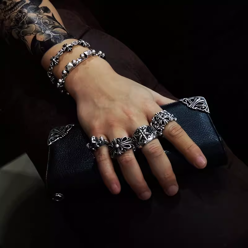 Chrome Hearts Long Cowhide Folding Wallet