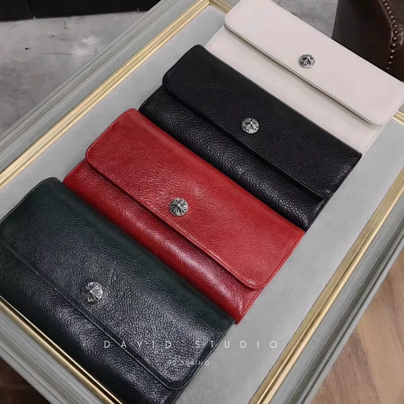 CHROME HEARTS SNAP CROSS BUTTON LONG WALLET