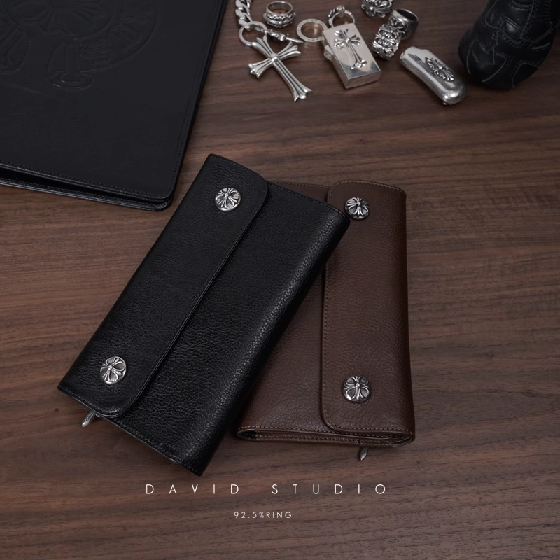 CHROME HEARTS 2 DAGGER ZIP 2 SNAP CROSS BUTTON LONG WALLET